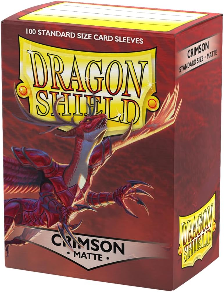 dragon shield | Standard Size Card Matte Sleeves | 100 CT - Smooth & Tough Premium TCG Sleeves | Compatible with Pokemon, Flesh & Blood, One Piece & Magic The Gathering | Crimson - Matte - Image 1